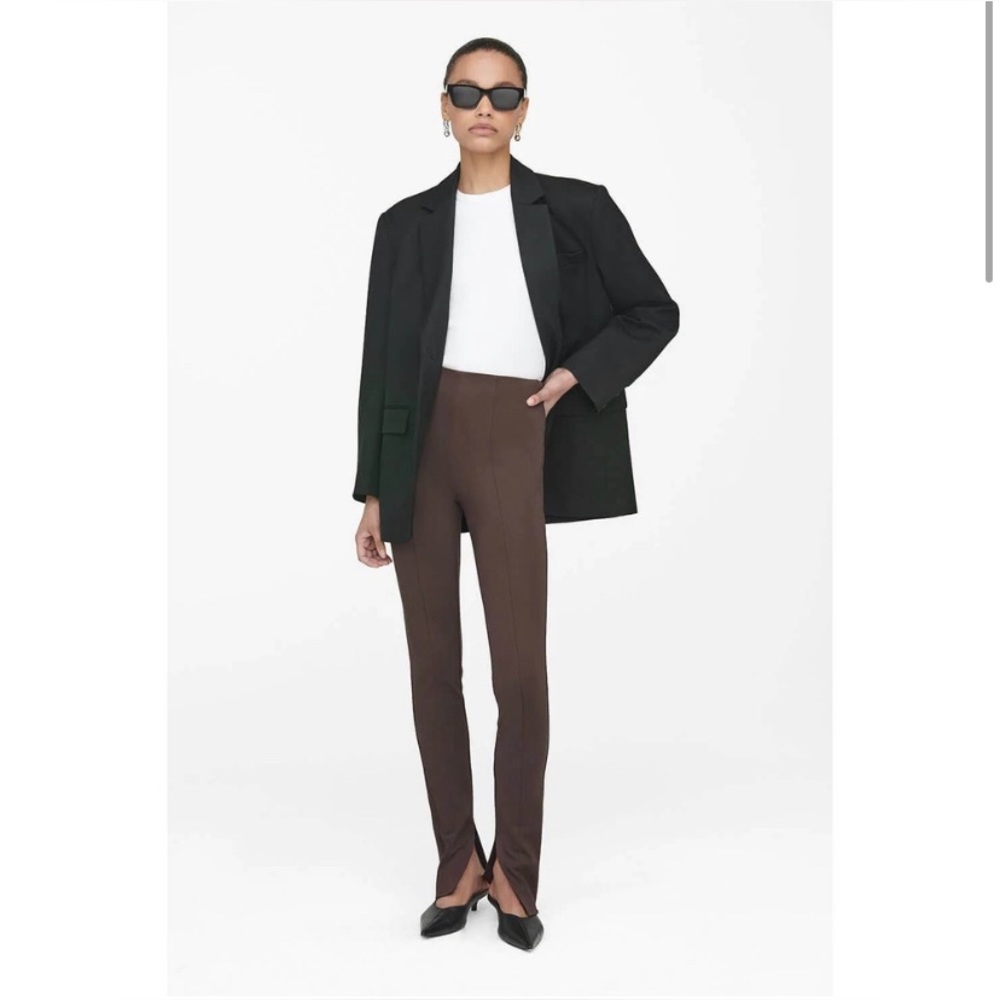 Anine Bing Max Pleated Split Hem Pants NWT